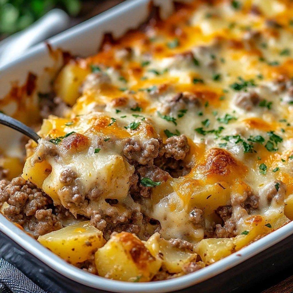 If you're looking for a hearty, comforting meal that the whole family will love, look no further than Cheesy Hamburger Potato Casserole. This easy-to-make dish is packed with layers of savory ground beef, tender potatoes, and melted cheese, making it the ultimate comfort food. Whether you're preparing dinner on a chilly evening or bringing a dish to a potluck, this casserole is sure to be a hit.
