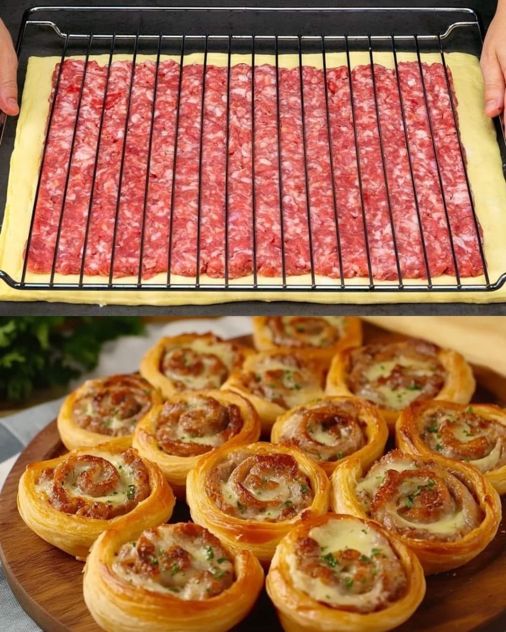Discover how to make the perfect Minced Meat with Cheese Puff Pastry Pinwheels. This easy and savory recipe will impress your guests and satisfy your cravings with every bite!