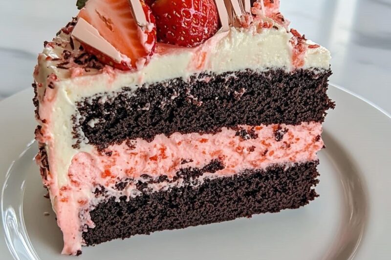 Chocolate Kahlua Cake with Strawberry Buttercream Frosting 🍰🍓 – A Decadent Dessert You’ll Never Forget