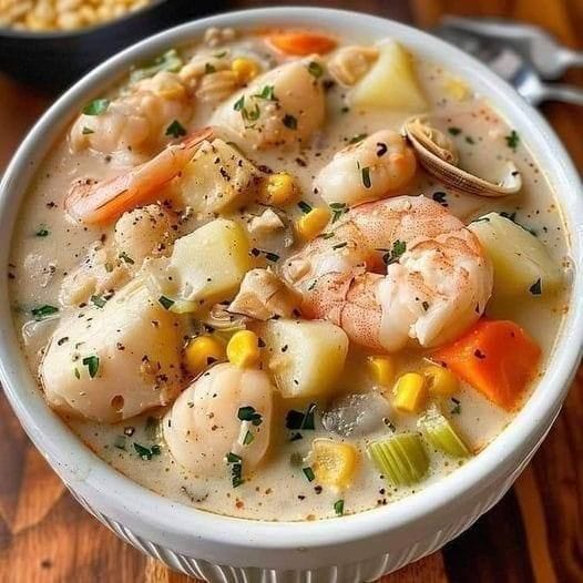 Discover the ultimate seafood chowder recipe that’s rich, creamy, comforting, and surprisingly easy to make. This delicious homemade chowder is packed with shrimp, clams, and fish for the perfect bowl of comfort.