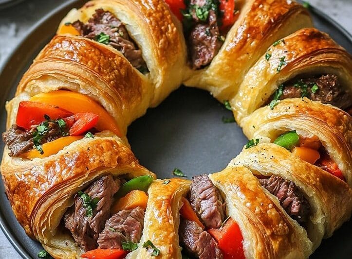 🔥 5 Irresistible Herb-Infused Steak & Cheese Crescent Ring: A Savory Showstopper for Any Occasion
